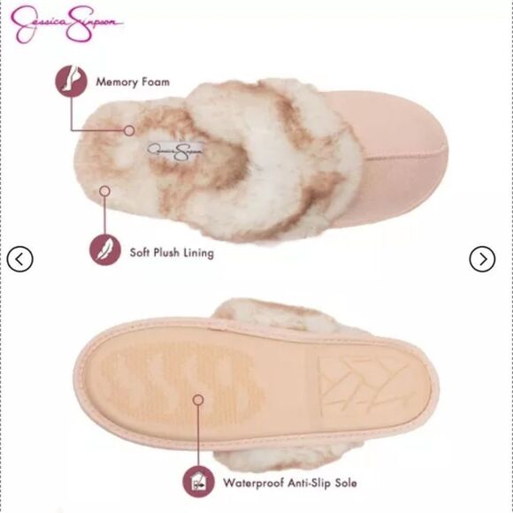 JESSICA SIMPSON - FAUX FUR HOUSE SLIPPERS WOMEN SIZE Small - Picture 3 of 16
